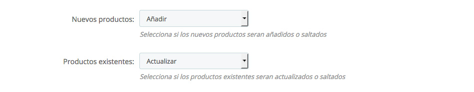 Productos Existentes / Nuevos